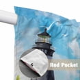 thumbnail image 2 of Lighthouse Kitchen Window Curtains, Swag Curtains Valance for Bedroom Living Room Bathroom, Blue Coastal Nautical Ocean Beach Palm Tree Rod Pocket Window Curtain Block Drapes 2 Panels 36"x45", 2 of 9