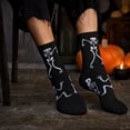 thumbnail image 5 of Unisex Ghost Skeleton Pumpkin Halloween Crew Socks, Soft Stretchy Breathable Mid‑Calf Socks, Novelty Printed Socks For Cosplay And Daily Wear,One Size, 5 of 7