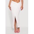 thumbnail image 3 of Women's Textured Knit Twist Front Asymmetrical Slit Skirt, 3 of 4