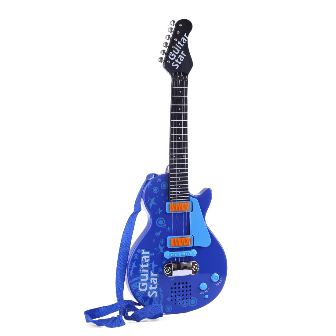 Blue Kids Electric Guitar Educational Musical Instrument Toy With Lights Music 
