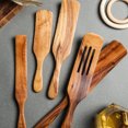 thumbnail image 2 of Flmtop Long Handle Non Sticky Wooden Shovel Spatula Slotted Turner Cooking Utensil, 2 of 7