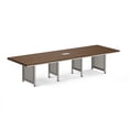 thumbnail image 5 of At Work 12' Conference Table with Espresso Laminate Top and Brushed Nickel Painted Steel Leg with Modesty Panel for Modern Office Spaces, 5 of 7