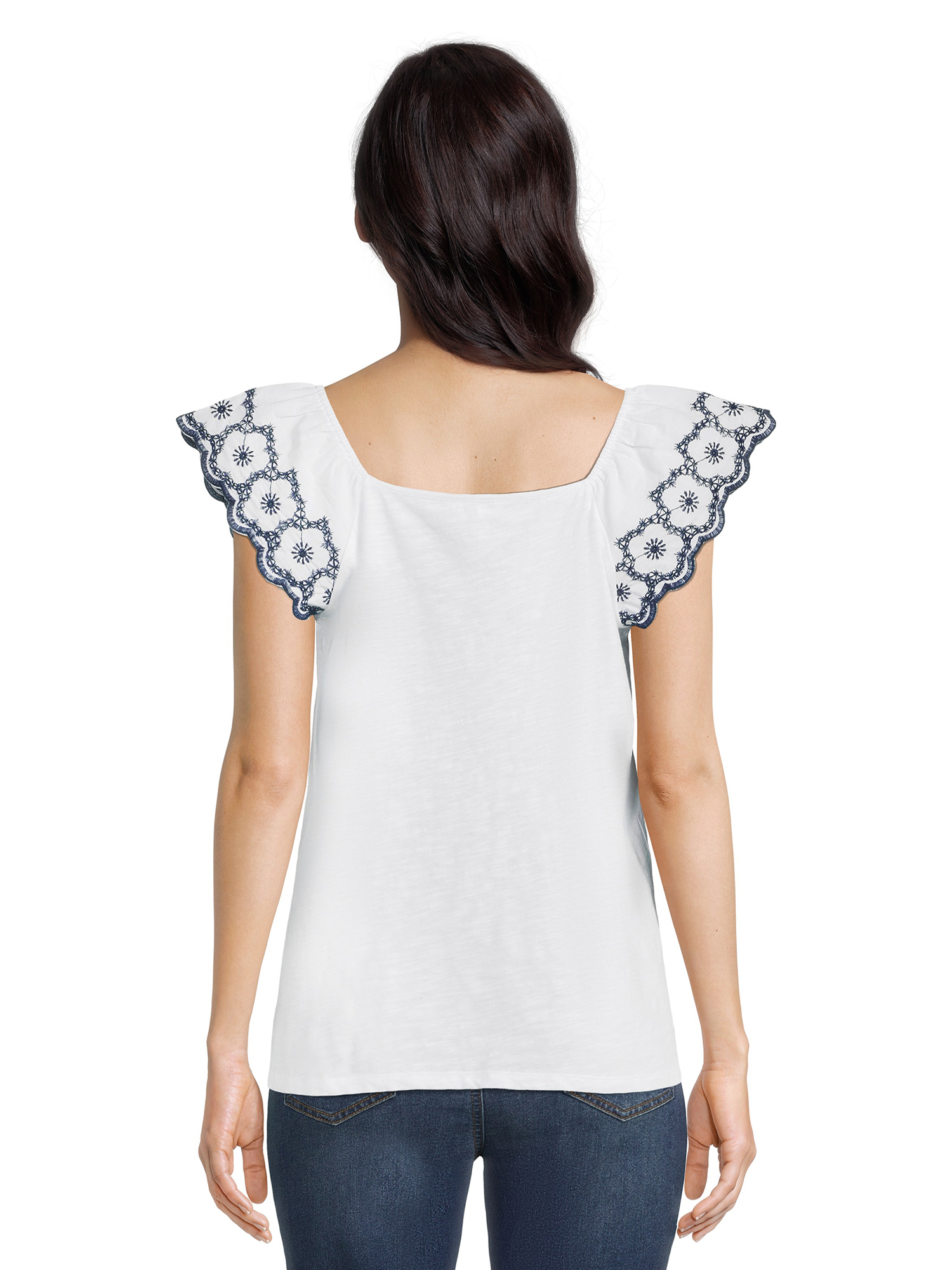 Time and Tru Women's Flutter Sleeve Top - image 2 of 5