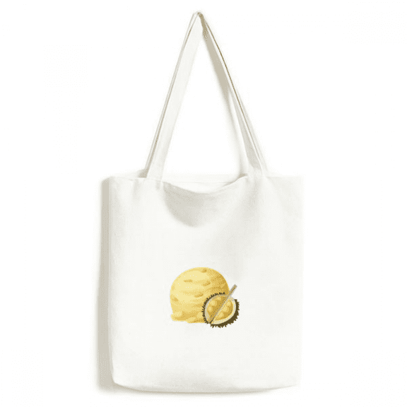 Yellow Durian Ice Ball Popsicles Tote Canvas Bag Shopping Satchel Casual Handbag
