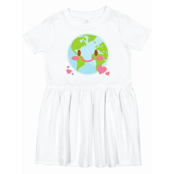 Inktastic Happy Earth Day with Hearts Girls Toddler Dress