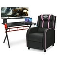 thumbnail image 1 of Costway Gaming Desk & Chair Set 48" Computer Desk & Massage Recliner Chair Black + Pink, 1 of 3