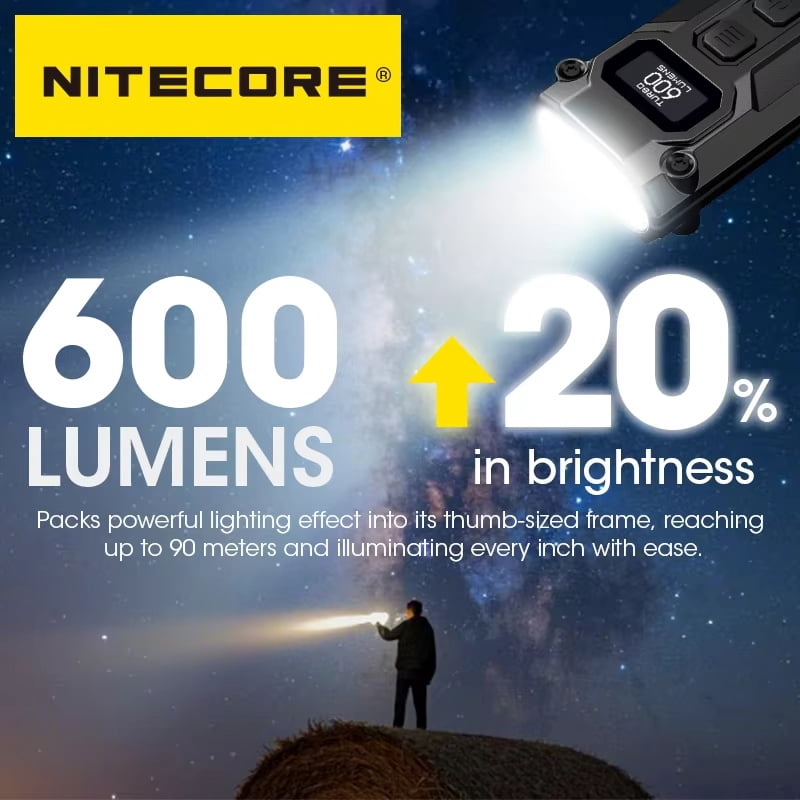NITECORE TINI3 (2025) Mini EDC Keychain Flashlight - 600 Lumens, Multi-Color Temperature, USB-C Rechargeable with Lithium-Ion Battery