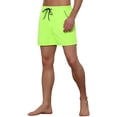 thumbnail image 4 of Unique Bargains Men's Beach Solid Drawstring Elastic Waist Summer Board Shorts Green 36, 4 of 5