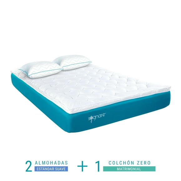 BUNDLE SOGNARE COLCHÓN ZERO MATRIMONIAL + 2 SOGNARE ESTÁNDAR SUAVE Sognare Colchones Zero