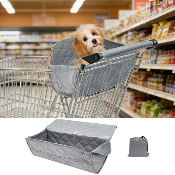 Pet Shopping Cart Cover Quilting Dog Grocery Cart Cover with Storage Bag Machine Washable for Pet Dog