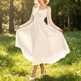 thumbnail image 5 of YuXingFu Gothic Dresses for Women Renaissance Dress With Pocket Court Style Long Sleeved Long Dress Beige XXL, 5 of 9