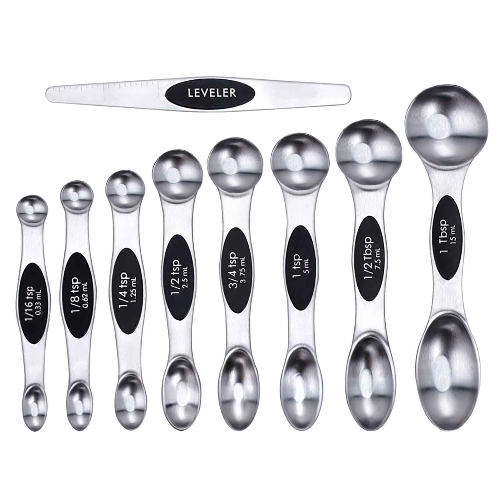 Cheers US 2Pcs Adjustable Measuring Spoon with Double End Adjustable Scale,  All in One Measuring Spoon, Wide Range of Measurements, Measures Dry and