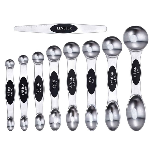 Boovnll Spoons, Magnetic Measuring Spoons Set Double-Headed Kitchen Spoon Stackable Teaspoon for Measuring Dry&Liquid Ingredients, Kitchen Gadgets, Plastic Spoons, Spoon