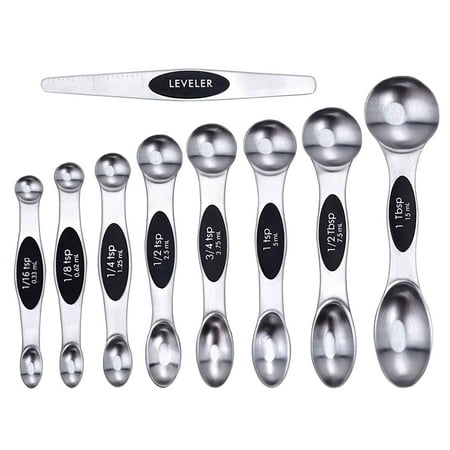 

Magnetic Measuring Spoons Set Double-headed Kitchen Spoon Stackable Teaspoon for Measuring Dry&Liquid Ingredients