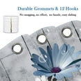 thumbnail image 4 of Rustic Get Naked Floral Shower Curtain Set, Blue and White Little Daisy in Bathtub Butterfly Bath Curtain, Vintage Grey Wooden Waterproof Fabric Bath Curtain for Bathroom Decor With Hooks,36X72in, 4 of 6