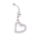 thumbnail image 2 of Heart Design 14G 316L Surgical Steel Dangle Belly Button Rings with CZ Stones, 2 of 3