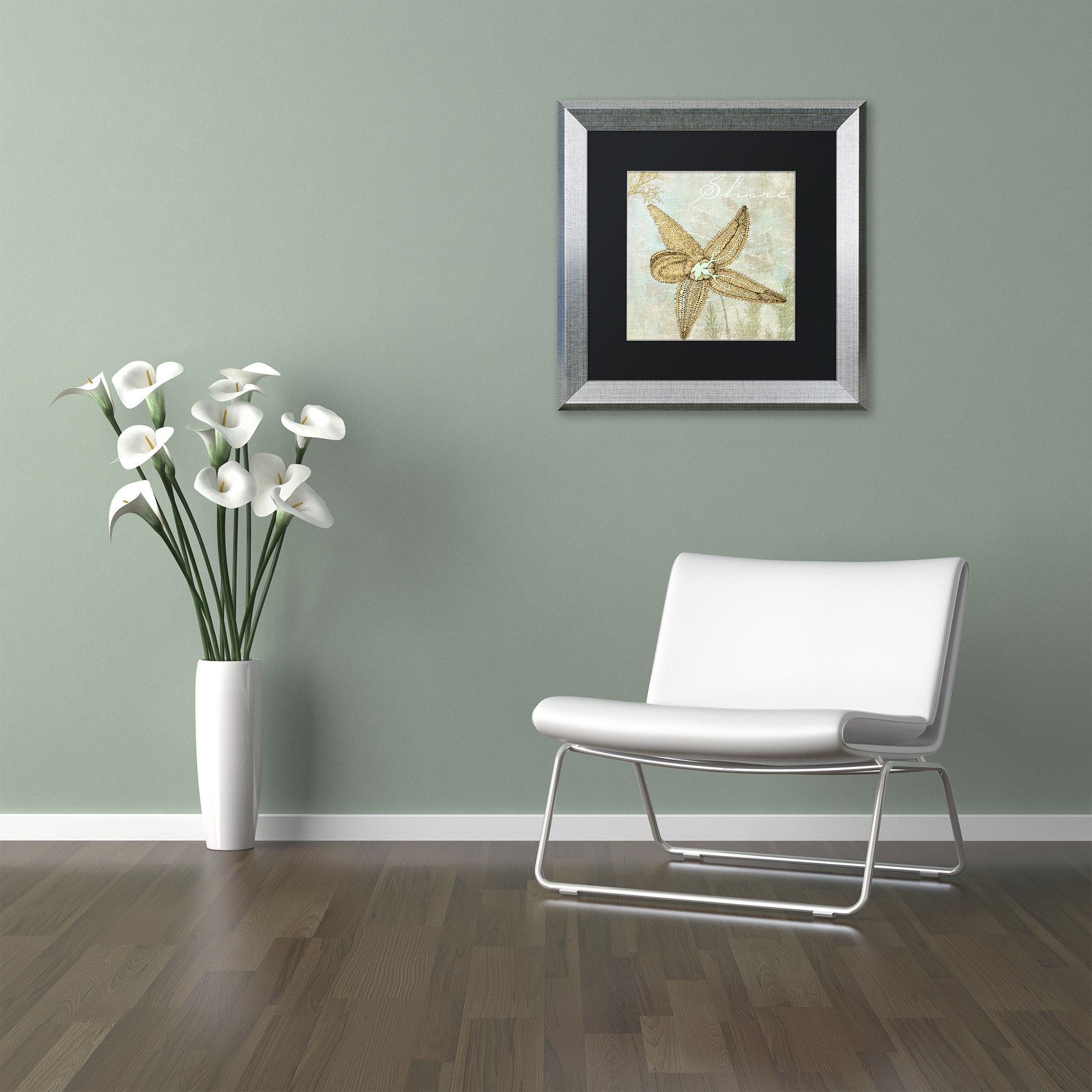 Trademark Fine Art "Turquoise Beach V" Canvas Art by Color Bakery Black Matte, Silver Frame