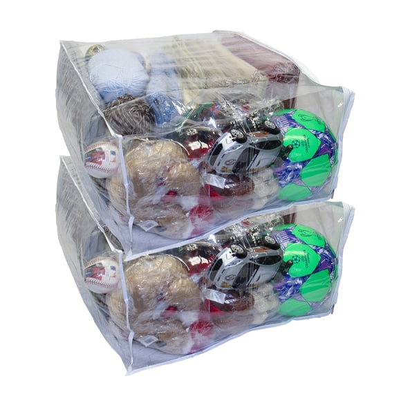 5-Pack Clear Vinyl Zippered Sweater Storage Bags - 17" X 20" X 10" Each