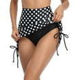 thumbnail image 4 of Womens High Waisted Drawstring Swim Skirts Ruched Tummy Control Swimsuit Bottoms, 4 of 6