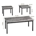 thumbnail image 3 of Coffee Table Set of 3, Modern Coffee Table with 2 Square End Side Tables for Living Room, 3 of 6