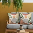 thumbnail image 3 of Boho Modern Mid Century Pillow Covers 18X18 In Set of 2 Bohemian Abstract Geometric Leaf Throw Pillow Cases Minimalist Burnt Orange Pillow Cover Home Decor For Sofa Couch Room Bed Porch Outdoor, 3 of 6