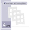 thumbnail image 2 of Bates Double Duplex Wall Plate - 3 Pack White Dual Gang Outlet Covers, 2 of 6