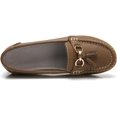 thumbnail image 2 of Women Loafers Leather Rubber Sole Slip On Walking Flats Casual Moccasin Boat Shoes, 2 of 7