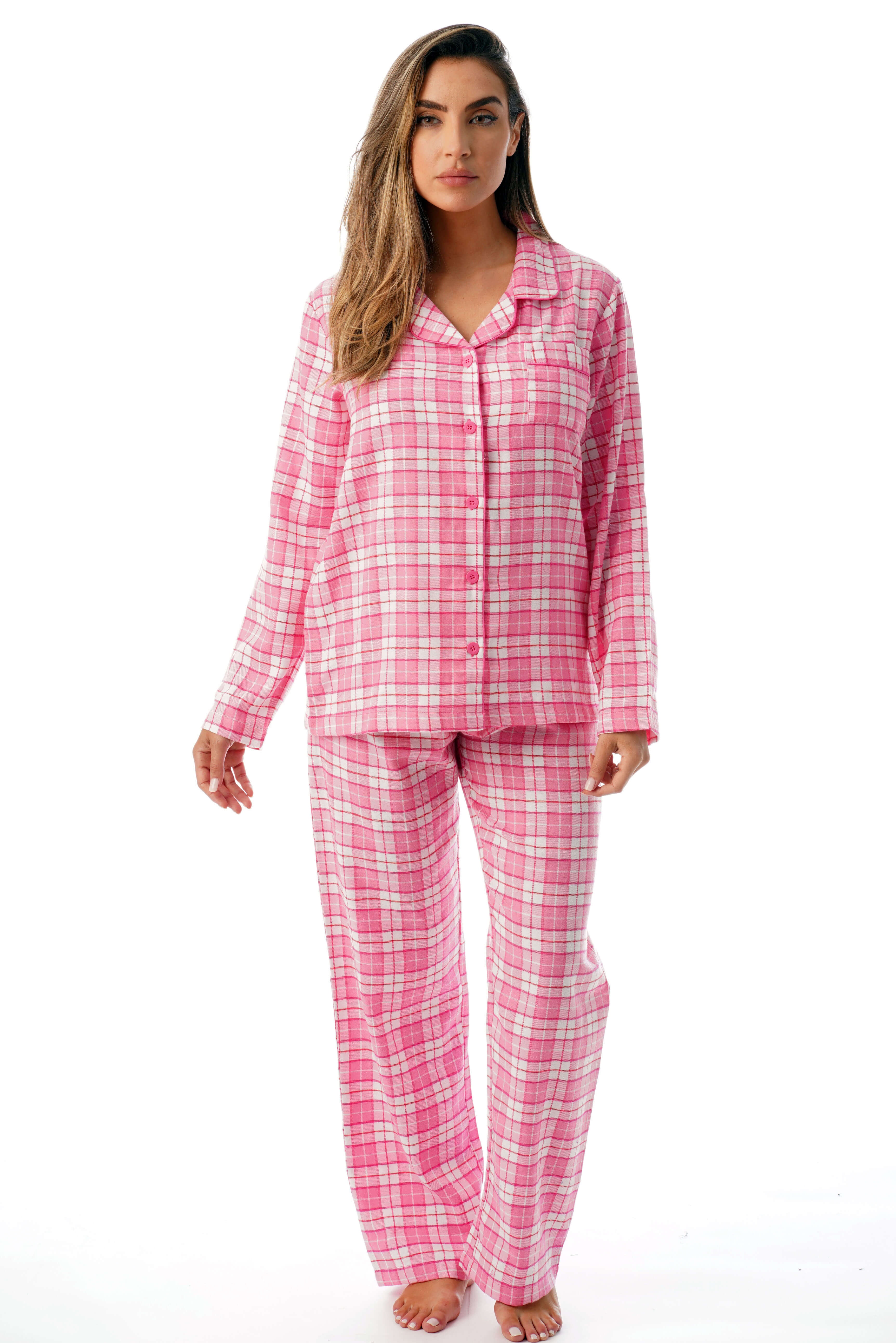 Just Love Long Sleeve Flannel Pajama Sets for Women 6760-10195-RED-2X ...
