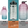 thumbnail image 2 of Half Gallon Water Bottle with Sleeve & Strap 64 OZ Motivational Water Bottles with Straw Large Wide Mouth Water Jug with Time Marker for Fitness, Gym and Outdoor Sports, Leak-proof & BPA Free, 2 of 6