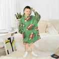 thumbnail image 6 of FORMRS Wearable Blanket Hoodie with Sleeves for Kids Cozy Flannel Sweatshirt, American Footballs, 6 of 7