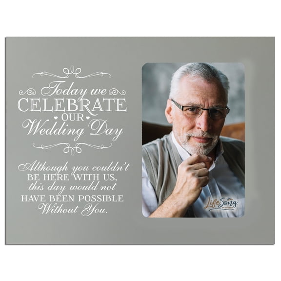 Wooden Memorial 8x10 Picture Frame holds 4x6 photo Today We Celebrate