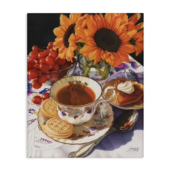 Stupell Industries Autumnal Tea Party Food & Beverage Painting Gallery Wrapped Canvas Art Print Wall Art, 16 x 20
