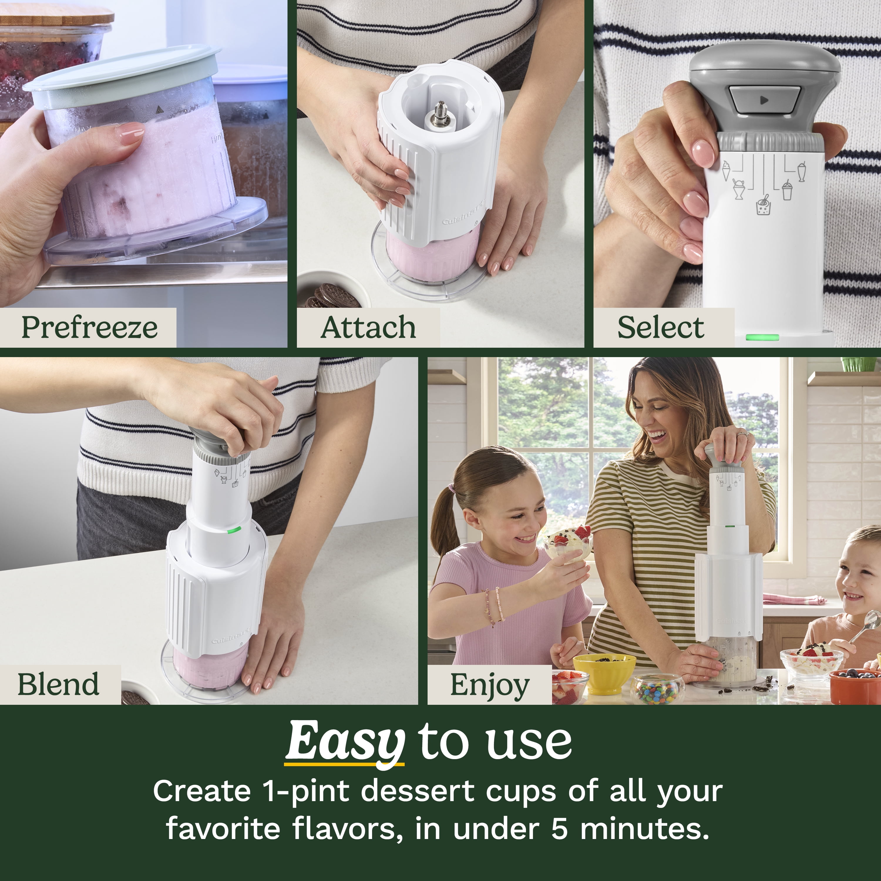 Cuisinart FastFreeze Max Ice 5-In-1 Ice Cream Maker, 2 Freezer Cups, Mix-Ins Mode