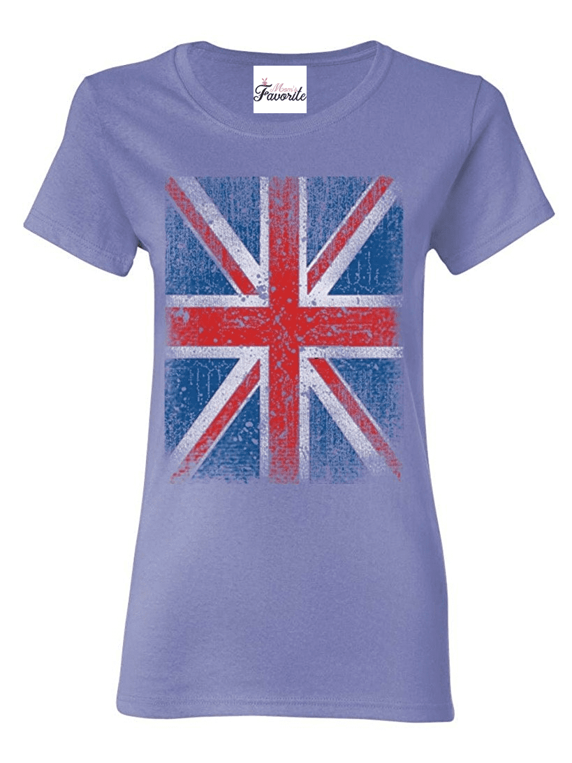 Mom's Favorite - Womens Union Jack British Flag Short Sleeve T-Shirt ...