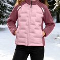 thumbnail image 2 of Teylalorva Girls Outerwear (2-15) Winter Zip Up Jacket Long Sleeve Solid Color Warm Coat With Pockets Casual For Kids Purple Size 14, 2 of 9