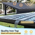 thumbnail image 4 of Gotland 10' x 10' Outdoor Hardtop Grill Gazebo, Steel BBQ Gazebo with Multi-Tier Shelves Permanent & Independent Countertop for Patio Backyard Lawn Garden (Dark), 4 of 10