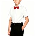 thumbnail image 5 of OGLCCG Graduation Outfits,Back to School Outfits for Boys 2 Piece,Short Sleeve Button Down Shirt with Tie & Dress Pants Matching Sets Size 2-15, 5 of 5