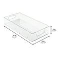 thumbnail image 2 of Plastic Kitchen Storage Organizer Binz with Handles for Pantry, Refrigerator, Freezer, and Storage Cabinet, 16" x 8" x 3", Clear, 2 of 5