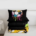thumbnail image 5 of Erosebridal Watercolor Ice Cream Football Kids Twin Comforter Sets,Soccer Sport Games Ball Lover Bedding Set,Reversible Black 2-Piece, 5 of 7
