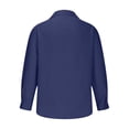 thumbnail image 4 of New Men's Casual Cotton And Linen Long Sleeve Shirt Solid Lapel Hidden Button Fashion Comfortable High Street Top Men's Clothes Breathable Lapel Top, 4 of 6