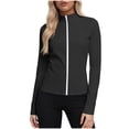 thumbnail image 2 of Mifsaly Womens Sun Protection Jacket Upf 50+ Lightweight Full Zip Slim Fit Athletic Workout Top Mock Neck Long Sleeve Running Track Jackets with Pockets M, 2 of 7