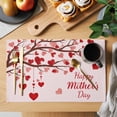 thumbnail image 2 of Mother's Day Love Tree Placemats Set of 8, Happy Mother's Day Red Pink Love Tree Pink Non-Slip Place Mats Washable Table Mats for Kitchen Dining Table Decorations Indoor/Outdoor, 2 of 9