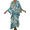 Green Camouflage, variant on Women's Dress Summer Long Sleeve V-Neck Loose Flowing Print Bohemian Maxi Dress Free Size