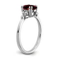 thumbnail image 3 of Auriga Fine Jewelry 925 Sterling Silver Rh-plated Garnet and Diamond Ring for Women Size 7, 3 of 6