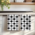 thumbnail image 7 of Black Grey Plaid Kitchen Towels Set of 4, Modern Geometric Minimalist Checkered Absorbent Dish Towels for Kitchen, Microfiber Hand Towel, Quick Drying Tea Towel for Cleaning Decorative Dishcloths, 7 of 7
