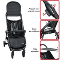 thumbnail image 3 of Carriola para Bebé Ligera Plegable Ruedas de Goma Cinturón 5 Puntos Toldo Apta desde 12 Meses Hasta 16 kg - Negro, 3 of 7