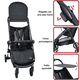 thumbnail image 3 of Carriola para Bebé Ligera Plegable Ruedas de Goma Cinturón 5 Puntos Toldo Apta desde 12 Meses Hasta 16 kg - Negro, 3 of 7