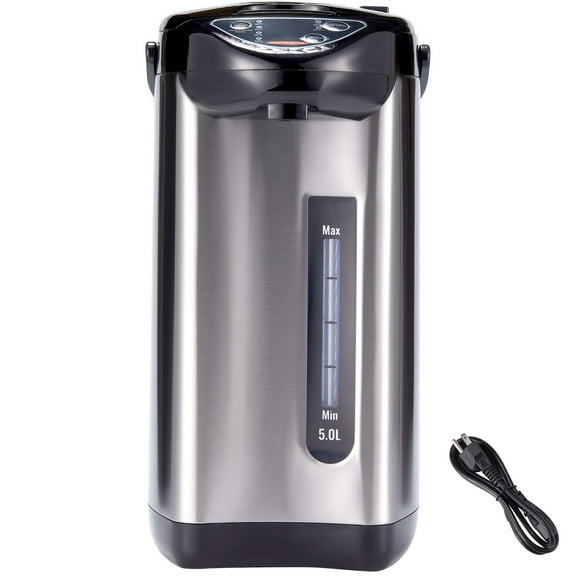 KFFKFF Water Heater, 4-Setting Temperature Control, 304 Stainless Steel Desktop Water Boiler, Multi-Use for Tea, Coffee, Infant Formula, 5L/169 oz Capacity