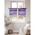 thumbnail image 4 of Abstract Purple Sheer Curtains 54 Inch Long 2 Panels, Gradient Beach Ocean Wave Oil Painting Light Filtering Rod Pocket Curtains, Sheer Voile Drapes for Living Room Bedroom, 52"x54", 4 of 8