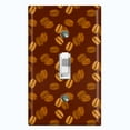 thumbnail image 1 of Metal Light Switch Plate Cover Mocha Coffee Beans Brown COF009, 1 of 14